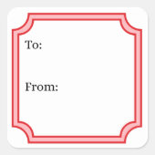 Classic Red Square Sticker (Vorderseite)