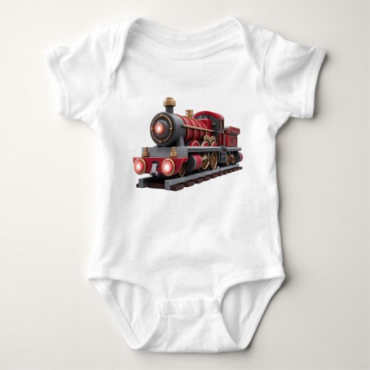 Classic Red Steam Train – Adventure Kids T-Shirt Baby Strampler (Vorderseite)