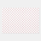 Classic Red Stripe Candy Cane Holiday Wrapping Pap Geschenkpapier Set (Vorderseite 3)