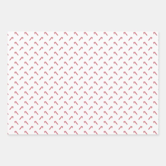 Classic Red Stripe Candy Cane Holiday Wrapping Pap Geschenkpapier Set (Vorderseite 3)