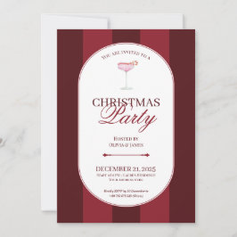 Classic red stripe Christmas Invitation Einladung
