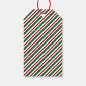 Classic Red Stripes Frohe Weihnachten Geschenkanhänger (Rückseite)