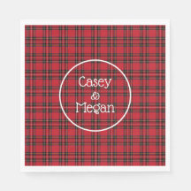 Classic Red Tartan Kariert Paper Napkin