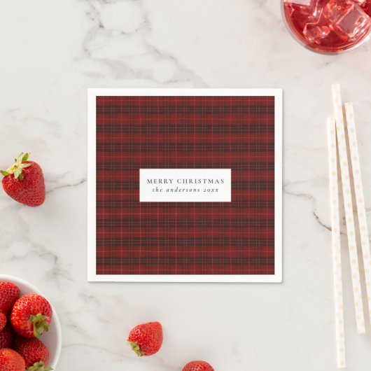 Classic Red Tartan Kariert Weihnachten Serviette (Beispiel)
