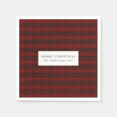 Classic Red Tartan Kariert Weihnachten Serviette (Vorderseite)