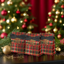 Classic Red Tartan 'Merry Christmas' Favor Boxes Geschenkschachtel