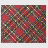 Classic Red Tartan Plaid Christmas Wrapping Paper Geschenkpapier (Flach)