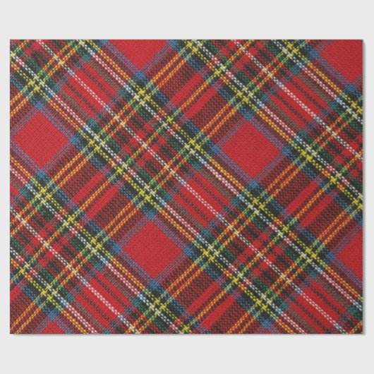 Classic Red Tartan Plaid Christmas Wrapping Paper Geschenkpapier (Flach)