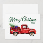 Classic Red Truck Tree Geschenke Frohe Weihnachten (Vorne/Hinten)