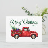 Classic Red Truck Tree Geschenke Frohe Weihnachten (Stehend Vorderseite)