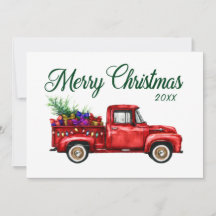 Classic Red Truck Tree Geschenke Frohe Weihnachten