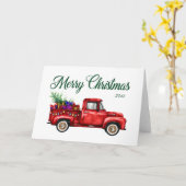 Classic Red Truck Tree Geschenke Frohe Weihnachten Karte (Gelbe Blume)