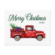 Classic Red Truck Tree Geschenke Frohe Weihnachten