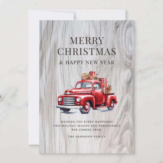 Classic Red Truck Weihnachten präsentiert Rustikal (Vorderseite)