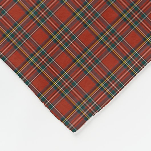 Classic Red und Blue Royal Stewart Tartan Fleecedecke (Ecke)