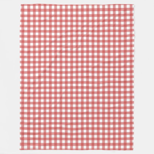 Classic Red und White Gingham Picnic Fleecedecke (Vorderseite)
