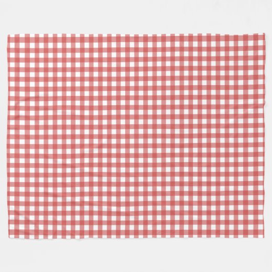 Classic Red und White Gingham Picnic Fleecedecke (Vorderseite (Horizontal))