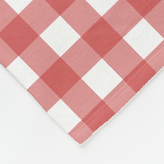 Classic Red und White Gingham Picnic Fleecedecke (Ecke)