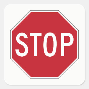 Classic Red USA Stopp Sign Traffic/Road Stickers