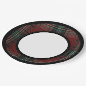 Classic Red Vintage Weihnachten - Karierter Streif Pappteller (Schrägansicht)