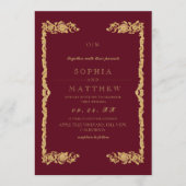 Classic Red Wedding Photo Invitation Einladung (Vorderseite)