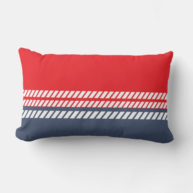 Classic Red White and Blue with Stripes  Lendenkissen (Vorderseite)
