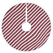 Classic Red White Black Stripe Polyester Weihnachtsbaumdecke (Vorderseite)