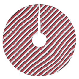 Classic Red White Black Stripe Polyester Weihnachtsbaumdecke