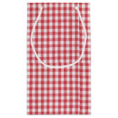 Classic Red & White Buffalo Check Gingham Pattern  Kleine Geschenktüte (Rückseite)