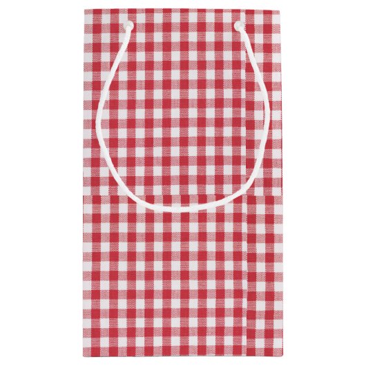 Classic Red & White Buffalo Check Gingham Pattern Kleine Geschenktüte (Rückseite)