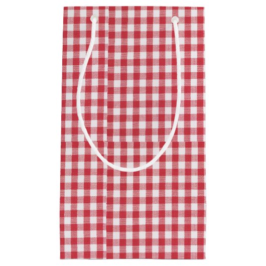 Classic Red & White Buffalo Check Gingham Pattern Kleine Geschenktüte (Vorderseite)
