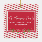 Classic Red White Festival Foto Keramikornament (Rückseite)