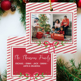 Classic Red White Festival Foto Keramikornament