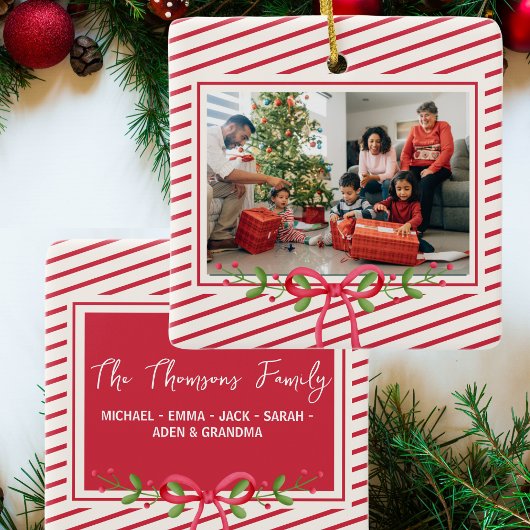 Classic Red White Festival Foto Keramikornament