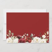 Classic Red White Floral Gold Confetti Wedding Save The Date (Rückseite)