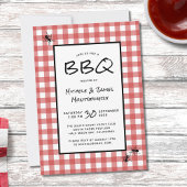 Classic Red White Gingham Ants GRILLEN Picnic Part Einladung