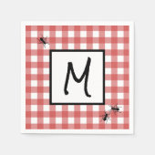 Classic Red White Gingham Ants GRILLEN Picnic Part Serviette (Vorderseite)