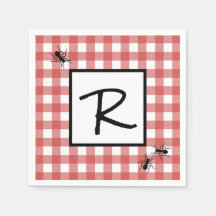 Classic Red White Gingham Ants GRILLEN Picnic