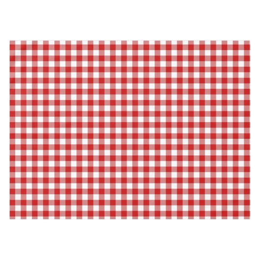 Classic Red & White Gingham Karo  Tischdecke (Vorderseite (Horizontal))