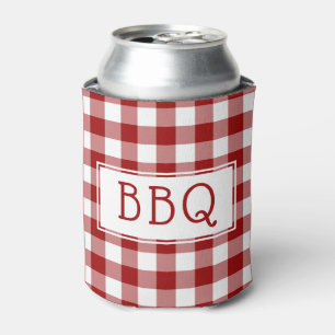 Classic Red White Gingham Pattern GRILLEN Party Dosenkühler