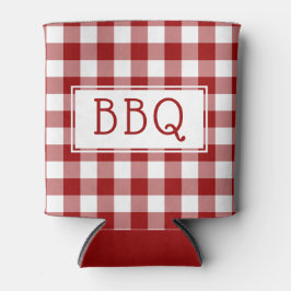 Classic Red White Gingham Pattern GRILLEN Party Dosenkühler