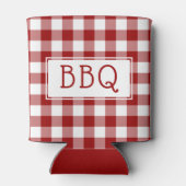 Classic Red White Gingham Pattern GRILLEN Party Dosenkühler (Rückseite)