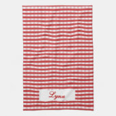 Classic Red & White Gingham | Personalized Name Geschirrtuch (Vertikal)