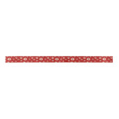 Classic Red & White Snowflakes Christmas Holiday Satinband (Vorderseite)