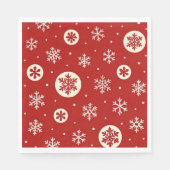 Classic Red & White Snowflakes Christmas Holiday Serviette (Vorderseite)