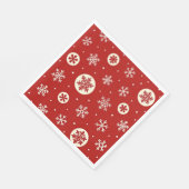 Classic Red & White Snowflakes Christmas Holiday Serviette (Ecke)