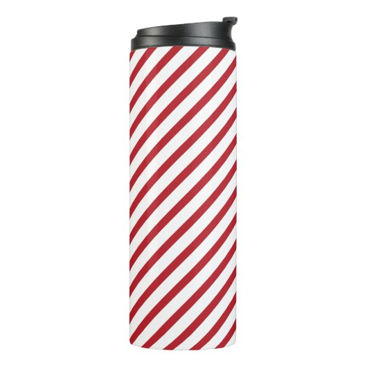Classic Red White Stripe Thermal Tumbler for Styli Thermosbecher (Nach links gedreht)