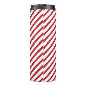 Classic Red White Stripe Thermal Tumbler for Styli Thermosbecher (Rückseite)