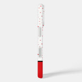 Classic Red+White Striped Monogram Wasserfarbe Pun Case-Mate iPhone Hülle (Rückseite / Rechts)