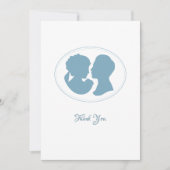 Classic Regency Blue Cameo Wedding Dankeskarte (Vorderseite)